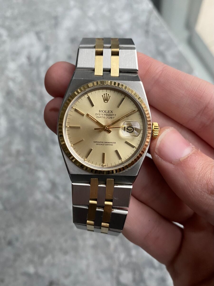Vintage Rolex Datejust Oysterquartz 17013 80s Two Tone Vintage Rolex Datejust Oysterquartz 17013 80s Two Tone