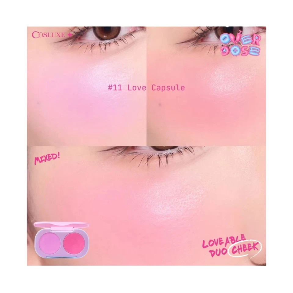 COSLUXE Loveable Duo Color de mejillas Rubor en crema y mousse 11 cápsulas de amor Foto 3 de 4