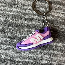 Mini Shoe Keychain Bag Charm Sneaker Key Fob Kicks Keyring Tennis Shoe Purple