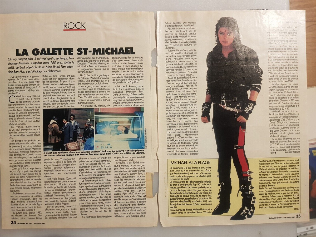 Télérama Magazine Michael Jackson septembre 1987 | eBay