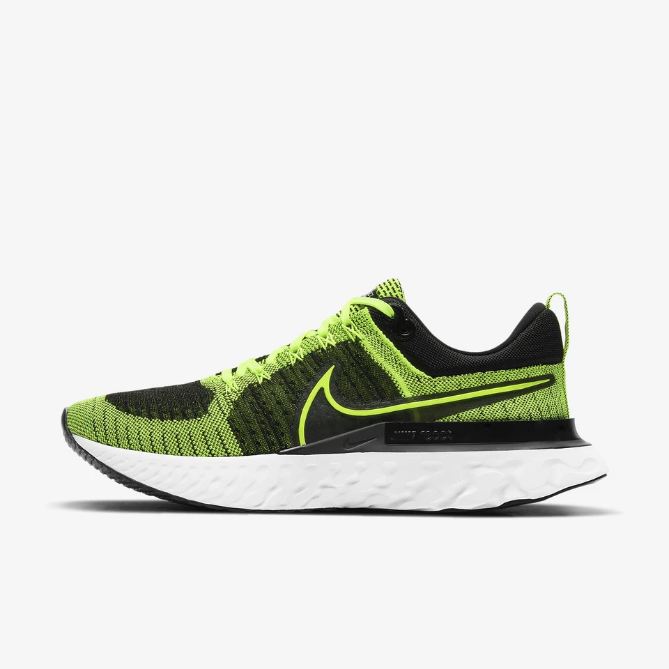 Nike React Infinity Run Flyknit 2 Volt Green Black CT2357-700 sz 10 Men's - Image 2 of 4