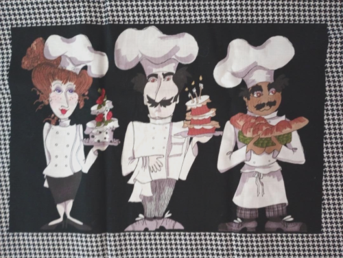 loralie chefs fun fabric length crafts piece 15 x 11 inches 3 chefs #1007