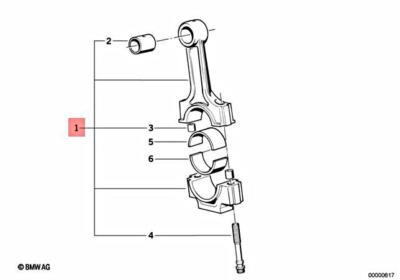 NEW OEM BMW 11241278194 CONNECTING ROD 130 MM BMW E30 325 E28 528 