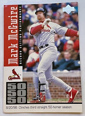 1998 Upper Deck Mark McGwire Cardinals Jumbo Record Setting Performance 62 HR