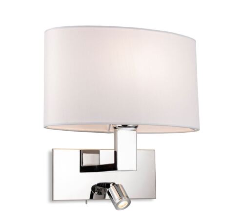 Firstlight Webster 2 Light Wall (Switched) Chrome & Cream Shade