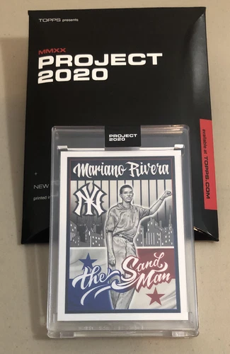 Topps PROJECT 2020 #131 ⚾️ 1992 Mariano Rivera By Mister Cartoon ⚾️ Rookie Remix