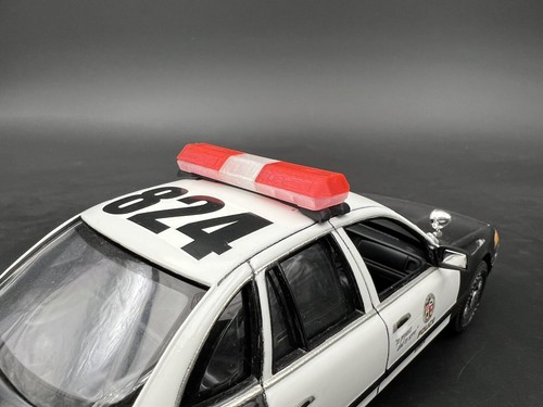 1/24 25 Scale Clear Red Code 3 MX7000 Lightbar Internal Lens Police Sheriff Fire - Picture 7 of 10
