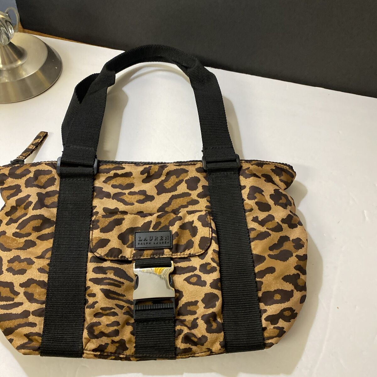 Lauren Ralph Lauren Leopard Print Shoulder Bag Black Strap Lauren Ralph Lauren Leopard Print Shoulder Bag Black Strap