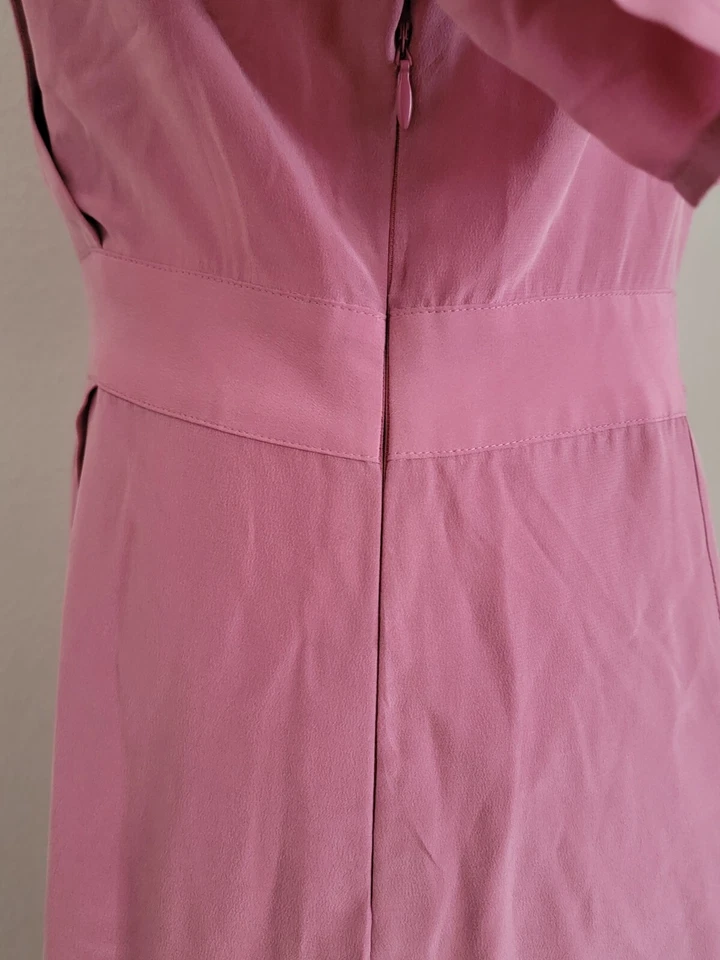 Vestido envolvente plisado rosa talla 8 Stefanel para mujer Foto 3 de 4