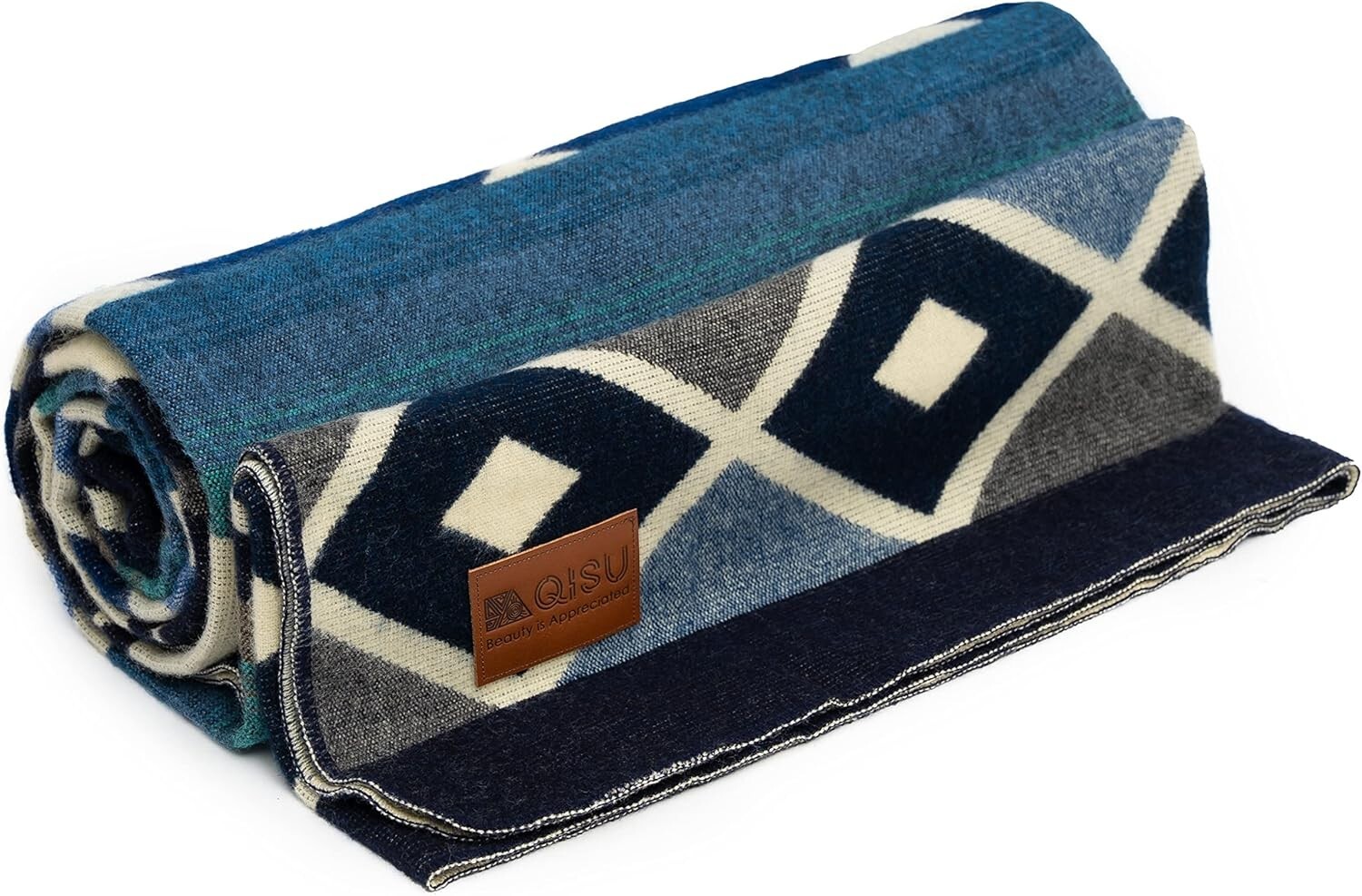 Throw | Large, Beautiful, Warm | 94 X 78 (blue Pyramid)