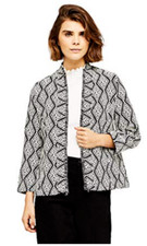 Find Women's Jacket Jacquard With Shawl Collar Unlined Black Size Large