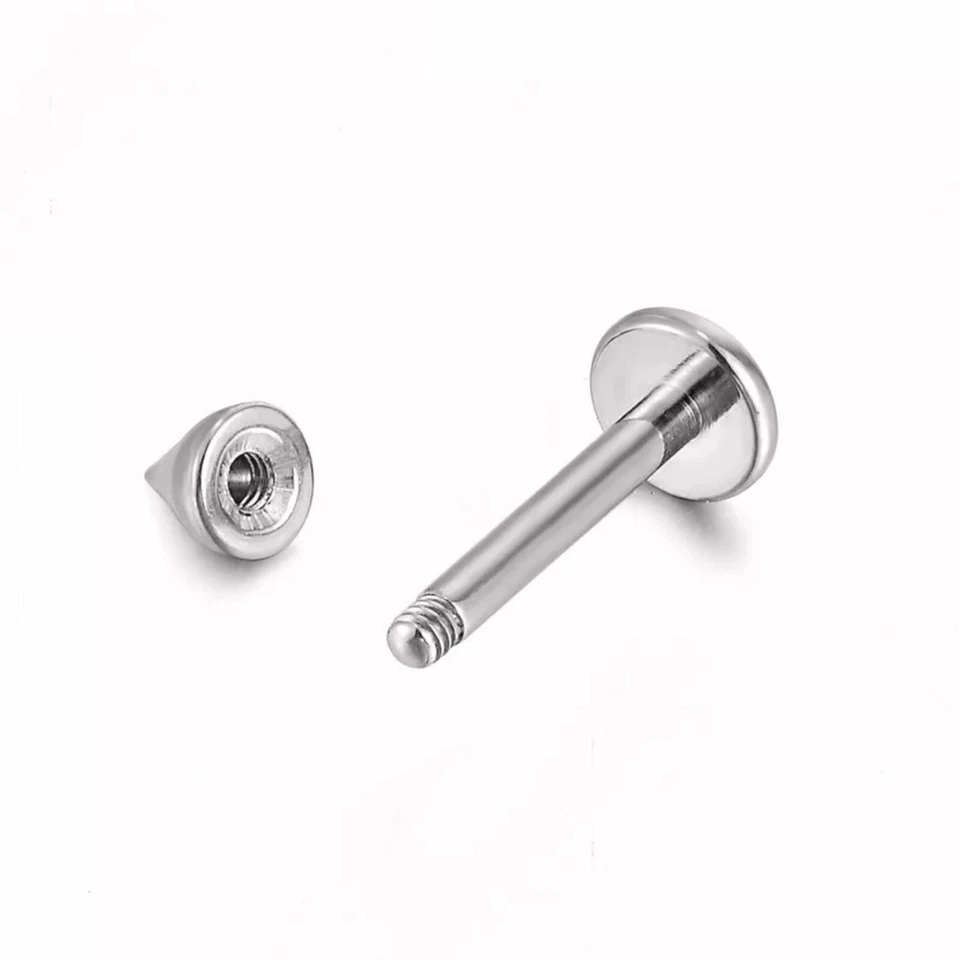 Cartilage Earrings Labret Piercing Stud Gem Flat Disc Back Tragus Nose Helix UK - Image 3 of 4