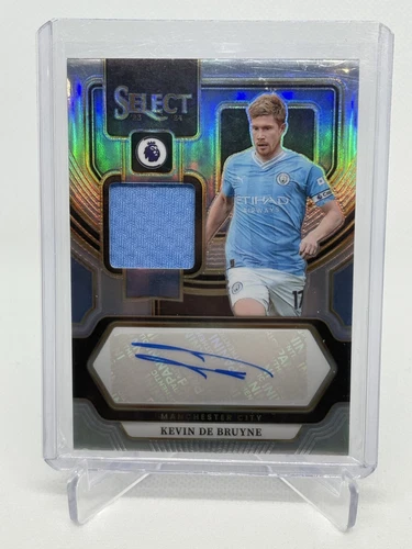 Kevin De Bruyne 2023-24 Panini Select EPL Man City Patch Auto Silver Prizm