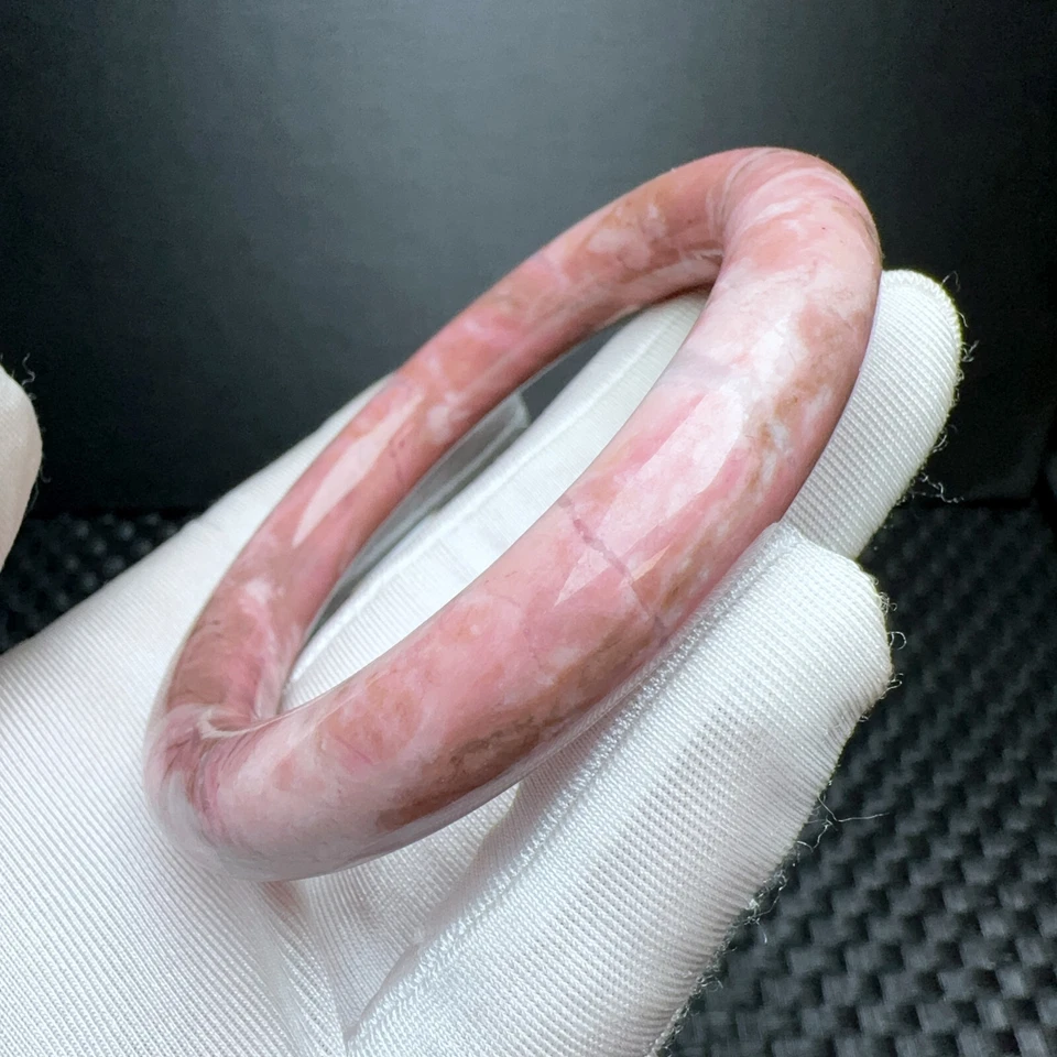 Brazalete Brazalete Cristal Piedras Preciosas Cuarzo Rodonita Natural Bastante Llamativo 59,5 mm Foto 3 de 4