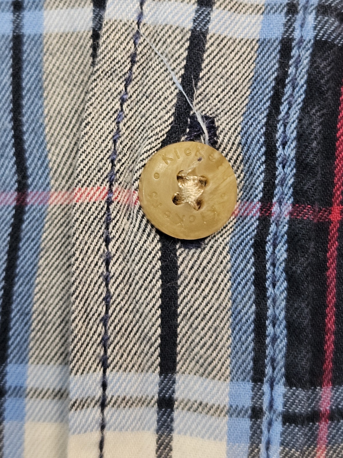 Kickers Classic Shirt - Mens Blues Vintage Retro Long Sleeved Soft Check UK Med image 5