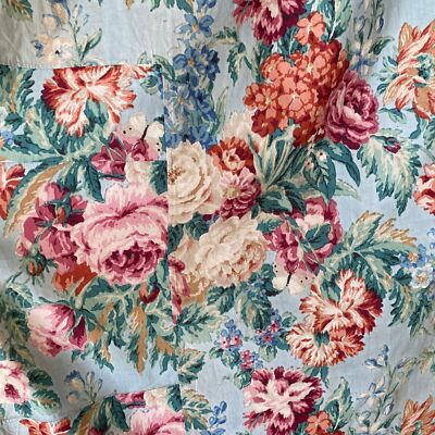 1920svintageファブリック布birthdeth jantiques Vintage Painterly Cottage chic floral chintz fabric material