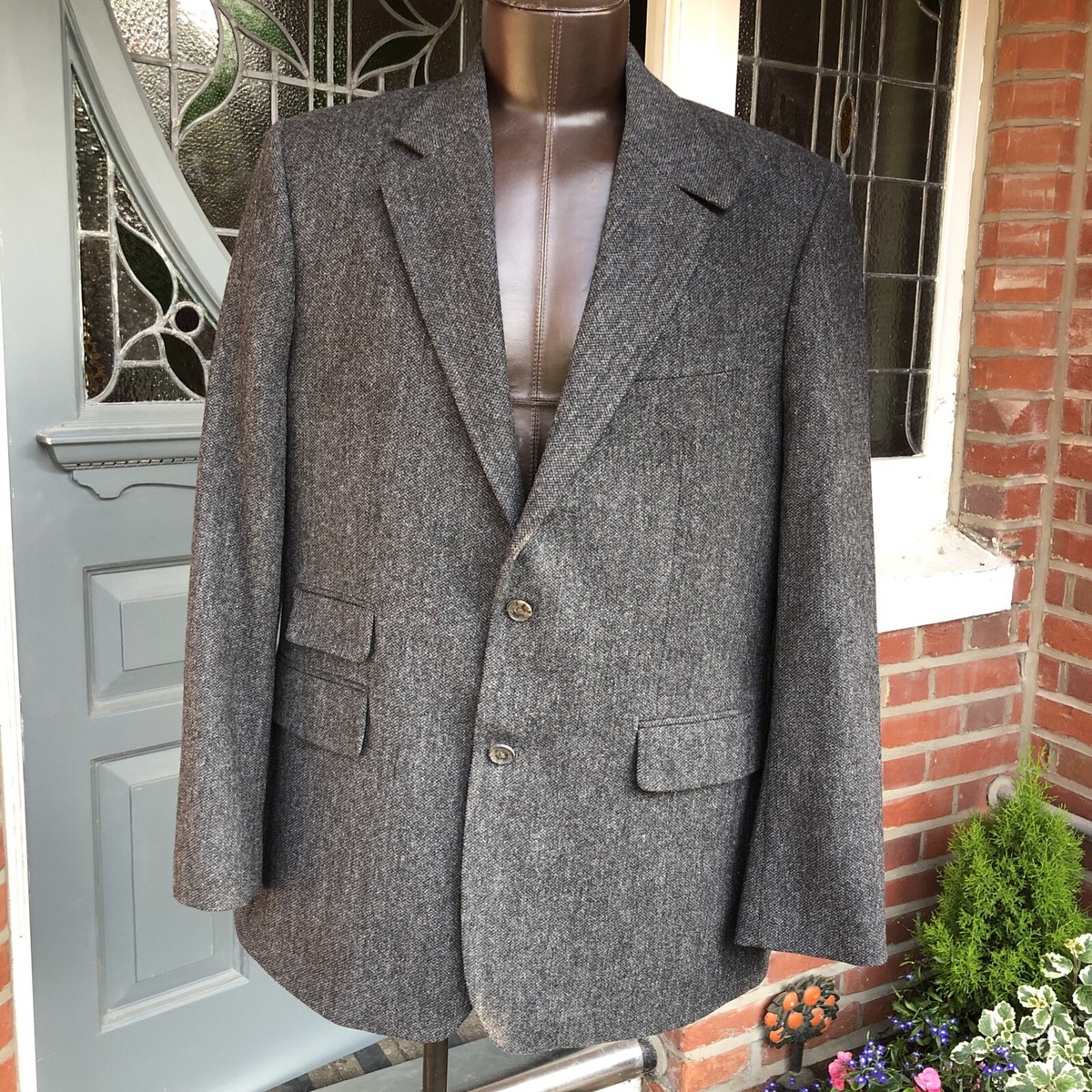 House Of Bruar Mens Grey Tweed Jacket Blazer Country Size 46R