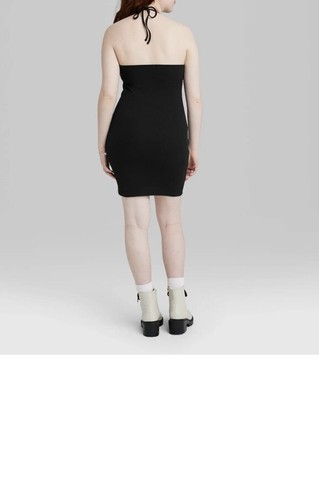 Women's Sleeveless Convertible Knit Bodycon Dress - Wild Fable Black SZ L NWT - Picture 3 of 6