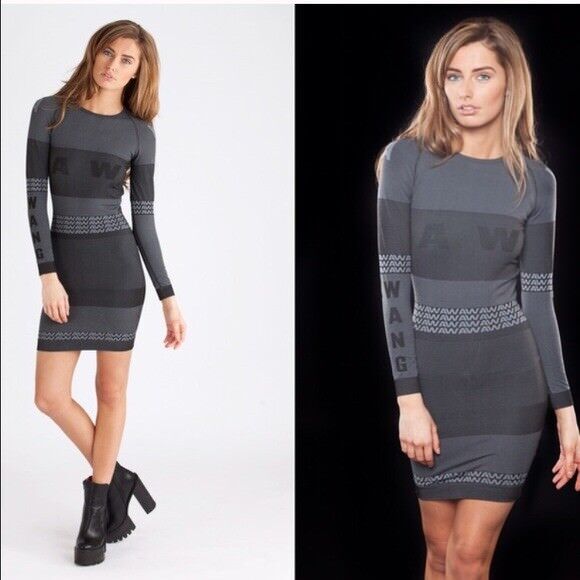 ALEXANDER WANG For H  M  Signature Gray Jacquard Bodycon  