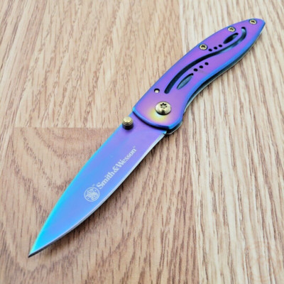 Smith & Wesson Framelock Folding Knife 2.25'' High Carbon Blade Stainless Handle
