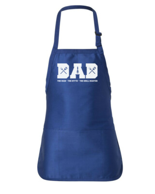 Dad Grill Master Apron Funny BBQ Gift Cooking Chef Kitchen Pocket Adjustable