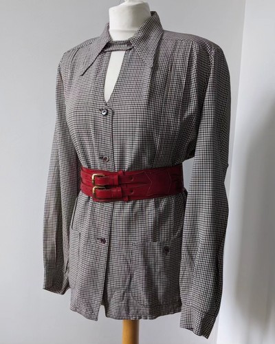 Vintage 1930s 1940s Women's Lightweight Plaid Hollywood jacket L Sportswear - Picture 3 of 7
