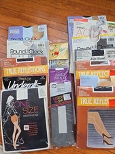 New Lot of 15 Vintage Stockings Nylons Pantyhose Knee Hi White Underalls