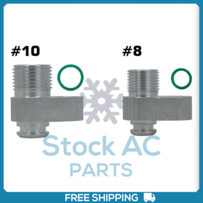 AC Compressor Adapter Fittings Kit For Denso 10S17F & 10S20F Compressors (LS Swap)