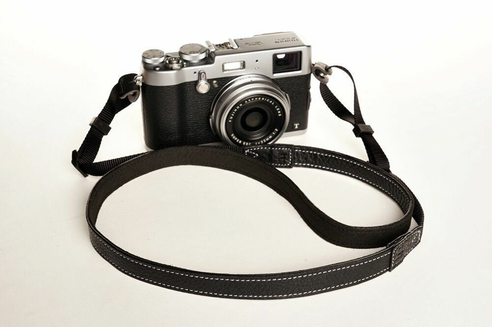 Genuine Real Leather Camera Shoulder Neck Strap for EVIL Film Camera Black 122