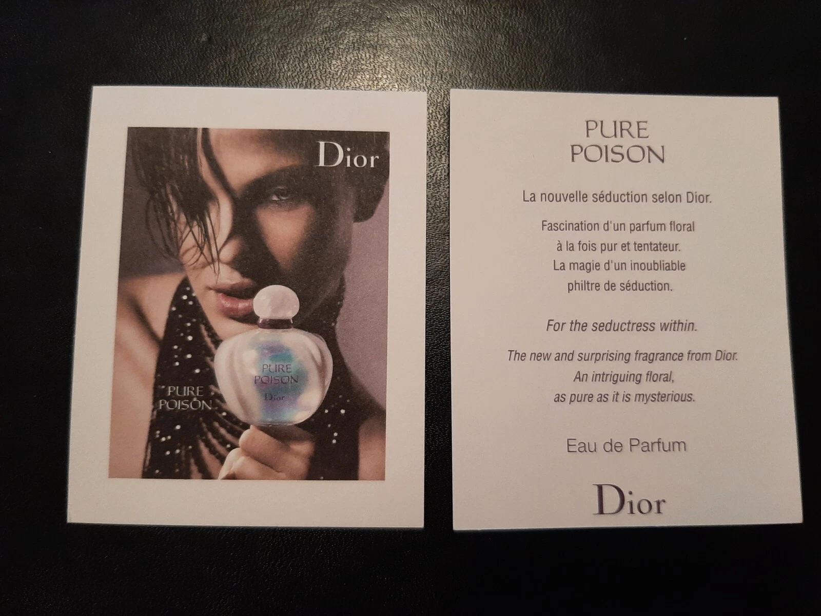 Carte Parfumée   Perfume Card . C. Dior   Pure Poison