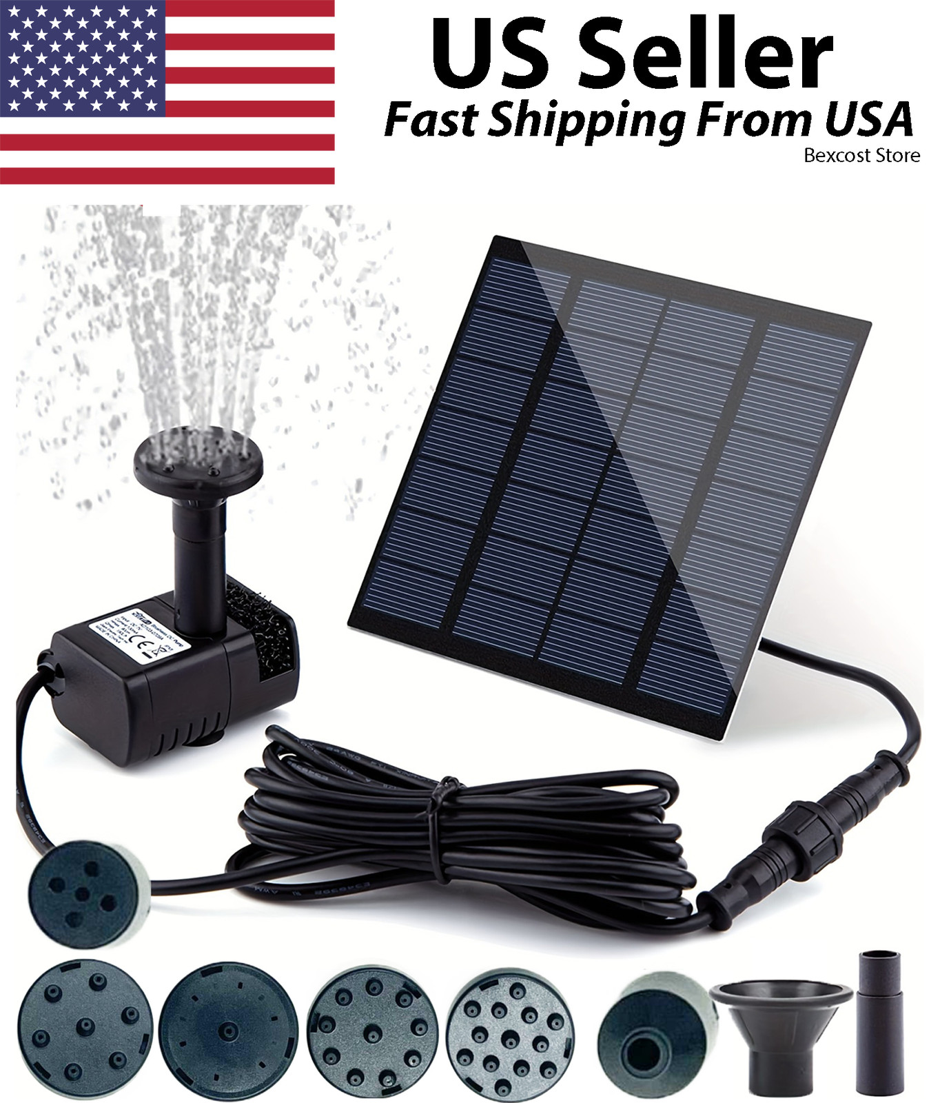 Solar Power Fountain Submersible Floating Water Pump Bird Ba