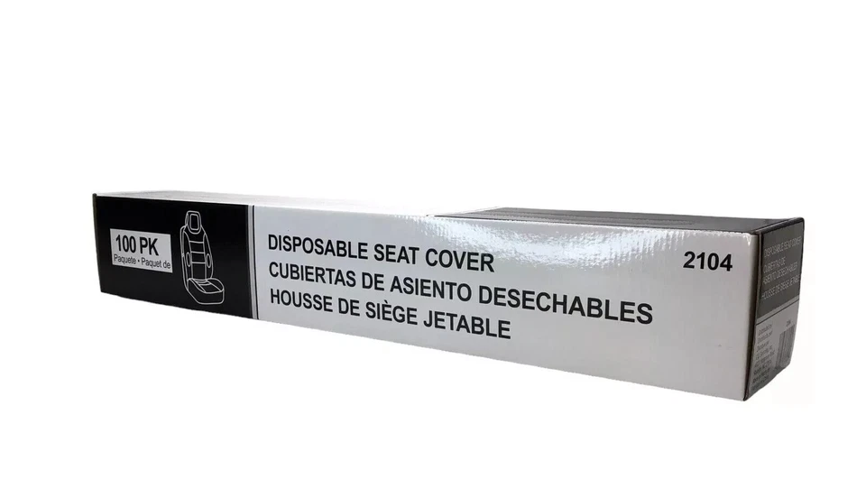 Fundas de asiento de coche de plástico desechables 100 piezas protectoras de asiento transparentes impermeables Foto 2 de 2