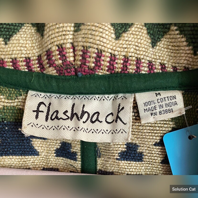 Jacket Women’s Medium Green Multicolor Boho South… - image 3