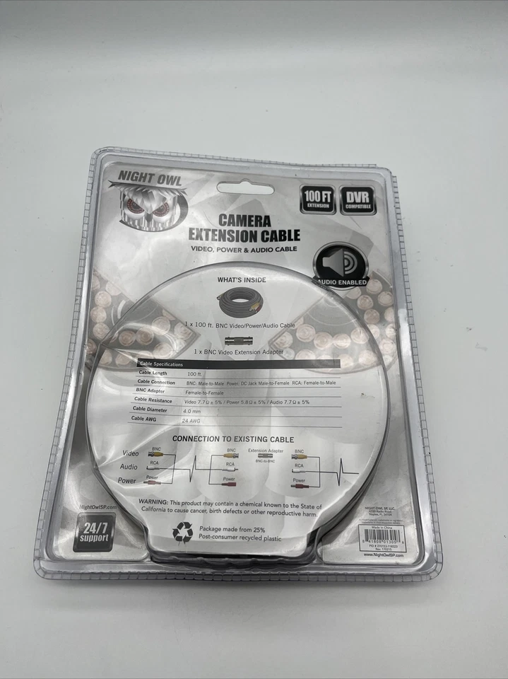 Night Owl Security CAB-24AWGG-100VP-A Standard Power/Video Extension Cable - Image 2 of 4