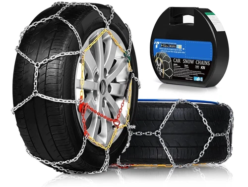 Car Snow Chains 2 PACK 12mm Steel ~ Model # KN-120 ~ (open box -NEW)