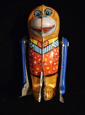 Vintage Tin Monkey Wind-up Rotating Toy Japan Missing Key