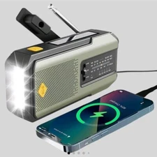Emergency Radio Hand Crank Solar NOAA Weather Alert AM/FM Power Bank Flashlight