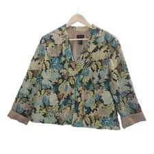 Rqt Blazer - Multi Color Floral - Linen Rayon Blend - Womens Size 14