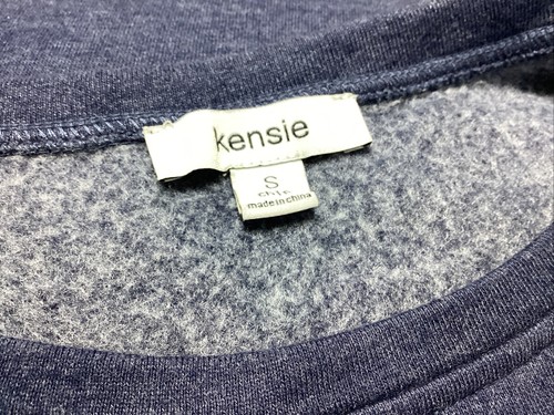 Kensie Ladies Sweat Dress Size Small Blue Eyelet Sleeve Crewneck Mini Knee - Picture 15 of 18