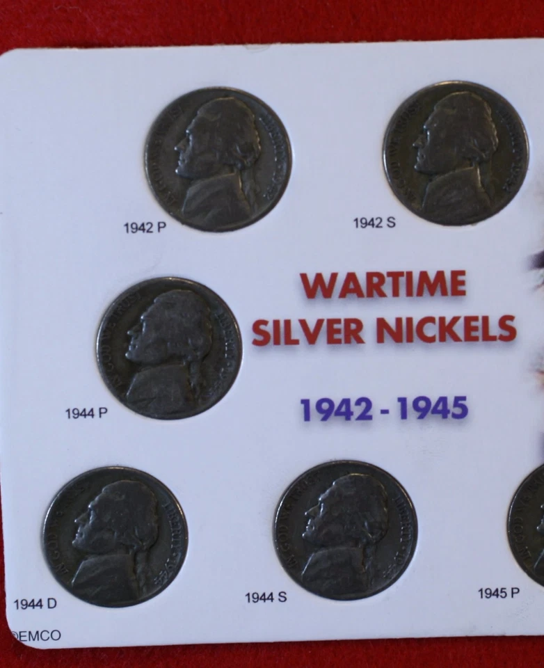 1942 1943 1944 1945 PDS Jefferson G-F War Nickels 11 Coins 35% Silver set - Image 4 of 4