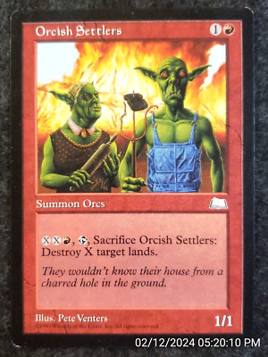 Orcish Settlers Weatherlight NM Red Uncommon MAGIC THE GATHERING CARD  (DS3D1D5)