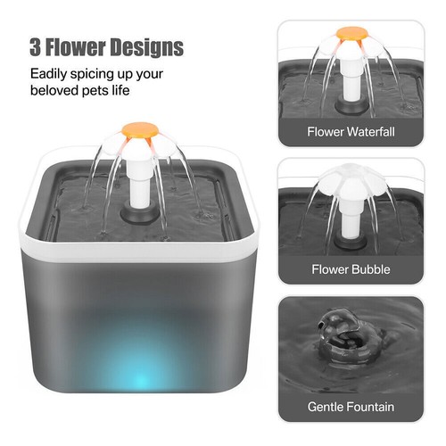 2L Cat Water Fountain for Pet Dog LED Drinking Water Bowl Automatic Dispenser - Picture 10 of 28