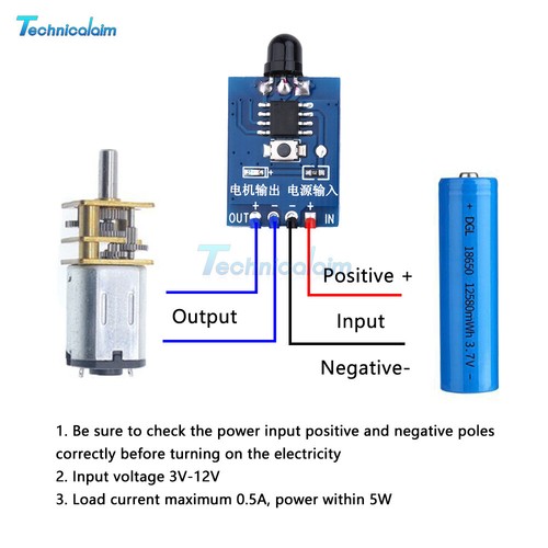 Wireless Remote DC Brush Motor Speed Controller PWM Speed Regulation Module - Picture 3 of 17