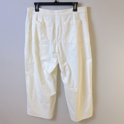 NWT Eileen Fisher cream Organic Cotton Stretch Corduroy Wide-Leg Pant, MP - Picture 8 of 13