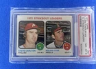 NOLAN RYAN & STEVE CARLTON~1973 TOPPS '72 STRIKEOUT LEADERS PSA-8 NM-MT CARD#67