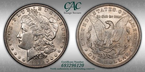 1899 P MORGAN DOLLAR CAC Certified AU Details, Low BU? Key Date, 1 DAY, No RSV🔥