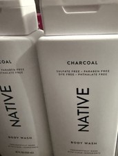 Lot Of 2 Native Charcoal Body Wash Sulfate, Paraben, Dye,  Phthalate Free
