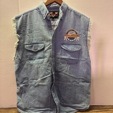 VTG 2006 Sturgis Black Hills Rally Motorcycle Cutoff Shirt Vest Denim Size XL