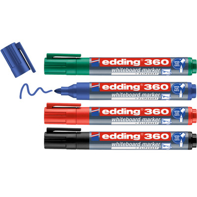 Whiteboardmarker Edding 360 Rundspitze 4 Stück farbsortiert