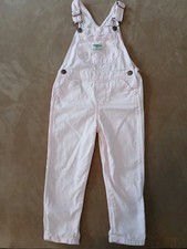 OshKosh B'gosh Girls 3T Vestback Overalls Soft Pink Denim Cotton Pockets EUC
